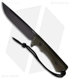 Acta Non Verba Knives P300 Fixed Blade Knife Olive Polymer (5.1" Black)