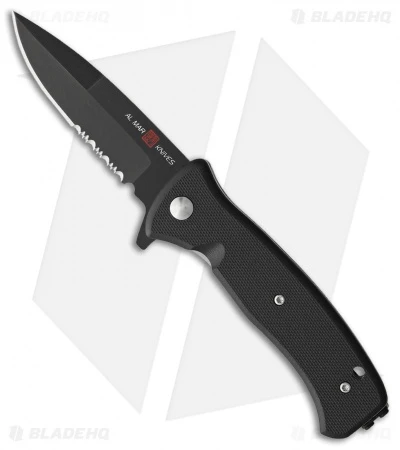 Al Mar Mini SERE 2020 Spring Assisted Knife Black G-10 (3" Black Serr) Al Mar Mini SERE 2020 Spring Assisted Knife Black G-10 (3" Black Serr) -Blade HQ Al Mar Mini SERE 2020 SA Black G 10 Black Serr BHQ 100782 jr
