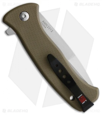 Al Mar Mini SERE 2020 Spring Assisted Knife Coyote GFN (3" Satin) Al Mar Mini SERE 2020 Spring Assisted Knife Coyote GFN (3" Satin) -Blade HQ Al Mar Mini SERE 2020 SA Coyote GFN Satin BHQ 100794 jr side