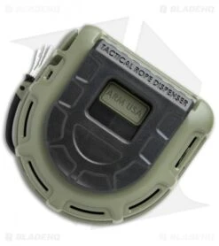 Atwood Tactical Rope Dispenser W/ 50 Ft. Of 550 Black Paracord (OD Green) -Blade HQ Atwood Tactical Rope Dispenser 50 ft Black Paracord OD Green ARMTRDOD BHQ 66406 jr back