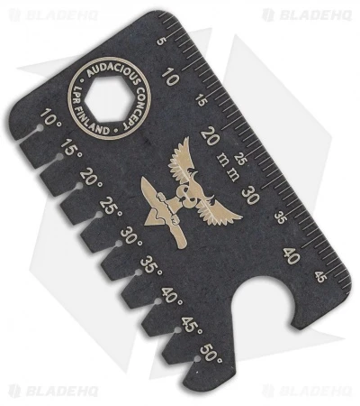 Audacious Titanium Dog Tag Tool Anglefinder V3- PVD Black Audacious Titanium Dog Tag Tool Anglefinder V3- PVD Black -Blade HQ Audacious Titanium Dog Tag Tool Anglefinder V3 PVD Black AC DT3 TIT PVD LS Back