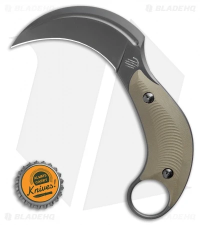Bastinelli Creations B.A.K. Karambit Fixed Blade Knife OD Green (3.25" Black) Bastinelli Creations B.A.K. Karambit Fixed Blade Knife OD Green (3.25" Black) -Blade HQ Bastinelli Creations B.A.K Fixed Blade 3D OD Green BHQ 115146 LS Bottlecap