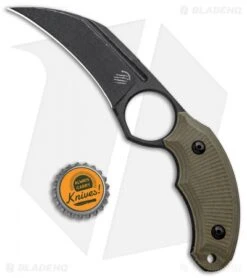 Bastinelli Creations HARPY Karambit Fixed Blade OD Green (3.25" Black SW) -Blade HQ Bastinelli Creations HARPY Fixed OD Green BHQ 98865 jr bottlecap
