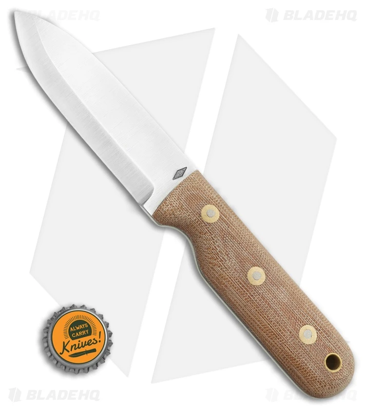 Battle Horse Knives Bushcrafter Fixed Blade Knife Natural Micarta (4" Satin) Battle Horse Knives Bushcrafter Fixed Blade Knife Natural Micarta (4" Satin) -Blade HQ Battle Horse Knives Bushcrafter Fixed Blade Knife Natural Micarta 4in Satin BHK BHQ 37842 LS Bottlecap large