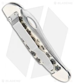 Bear & Son Cowhand Smooth White Branded Bone Folding Knife (2.875" Satin) -Blade HQ Bear and Son Cowhand Smooth White Branded Bone Folding Satin WBJB149L BHQ 94463 jr side