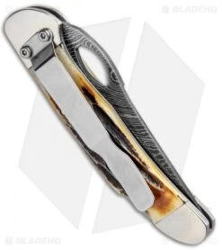 Bear & Son 3.75" Traditional Pocket Knife Genuine India Stag Bone 5149LD -Blade HQ Bear and Son Genuine India Stag Bone 5149LD BHQ 94073 jr side