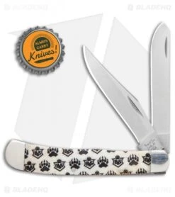 Bear & Son Trapper Knife White Bone Bear Branded (3.25" Satin) WBJB54 -Blade HQ Bear and Son Trapper White Bone Bear Branded Satin WBJB54 BHQ 94465 jr bottlecap