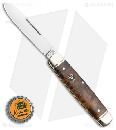 Boker Cattle Knife 4.5" Pocket Knife Curly Birch Boker Cattle Knife 4.5" Pocket Knife Curly Birch -Blade HQ Boker Traditional Cattle Knife 4.45in Curly Birch 110910 BHQ 111599 LS Bottlecap