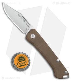 Buck 250 Saunter Clip Point Slip Joint Knife Green Micarta (2.3" Satin) 0250GRS1 -Blade HQ Buck 250 Saunter CP SJ Green Micarta Satin BHQ 179291 jr bottlecap