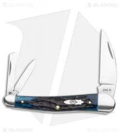 Case Seahorse Whittler Pocket Knife 4" Denim Blue Peach Seed Bone (6355WH SS)