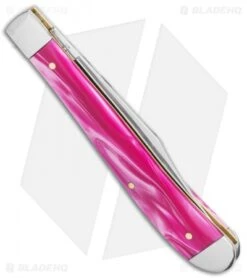 Case Slimline Trapper Traditional Knife 4.125" Pink Pearl Kirinite (101048SS) -Blade HQ Case Cutlery Pink Pearl Kirinite Smooth Sli 17868 BHQ 116174 LS Side