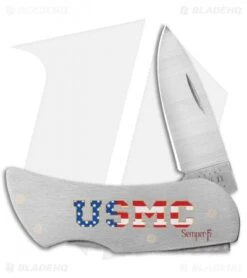 Case USMC Executive Lockback Knife 3.25" Brushed Stainless Steel (M1300L SS)