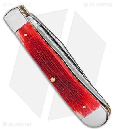 Case John Wayne Trapper Gift Set 4.125" Jigged Dark Red Bone (6254SS) 7444 Case John Wayne Trapper Gift Set 4.125" Jigged Dark Red Bone (6254SS) 7444 -Blade HQ Case John Wayne Trapper Gift Set 4in Jigged Dark Red Bone BHQ 42427 td side