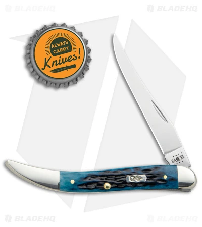 Case Medium Texas Toothpick Knife 3.35" Pocket Worn Blue/Peach Jig (610094 SS) Case Medium Texas Toothpick Knife 3.35" Pocket Worn Blue/Peach Jig (610094 SS) -Blade HQ Case Medium Texas Toothpick Pocket Worn Blue Peach Jig SS BHQ 140662 jr bottlecap