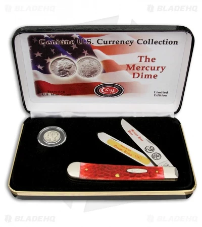 Case Mercury Dime Trapper Knife 4.125" Red Jigged Bone (6254 SS) CAMDRPB Case Mercury Dime Trapper Knife 4.125" Red Jigged Bone (6254 SS) CAMDRPB -Blade HQ Case Mercury Dime Trapper Red Jigged Bone BHQ 42605 er
