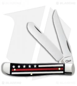 Case Mini Trapper Pocket Knife 3.5" Natural Bone Color Wash Flag (6207 SS) 07311