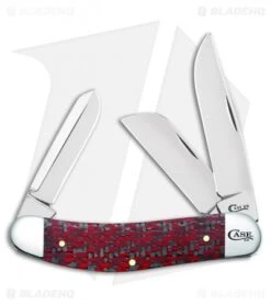 Red & Black Carbon Fiber/G-10 Weave Smooth Sowbelly (TB10339 CV)
