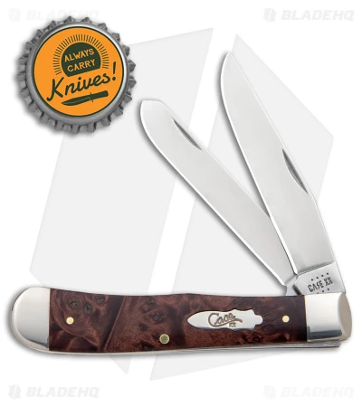 Case Trapper Knife 4.1" Brown Maple Burl Wood (7254 SS) 64060 Case Trapper Knife 4.1" Brown Maple Burl Wood (7254 SS) 64060 -Blade HQ Case Trapper Knife Brown Maple Burl Wood SS BHQ 140668 jr bottlecap