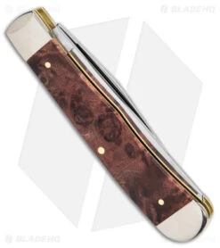 Case Trapper Knife 4.1" Brown Maple Burl Wood (7254 SS) 64060 2 Case Trapper Knife 4.1" Brown Maple Burl Wood (7254 SS) 64060 -Blade HQ Case Trapper Knife Brown Maple Burl Wood SS BHQ 140668 jr side