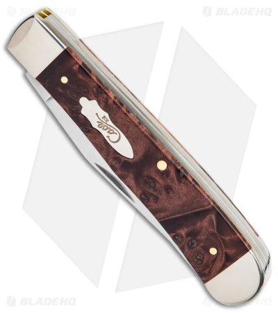 Case Trapper Knife 4.1" Brown Maple Burl Wood (7254 SS) 64060 Case Trapper Knife 4.1" Brown Maple Burl Wood (7254 SS) 64060 -Blade HQ Case Trapper Knife Brown Maple Burl Wood SS BHQ 140668 jr spine