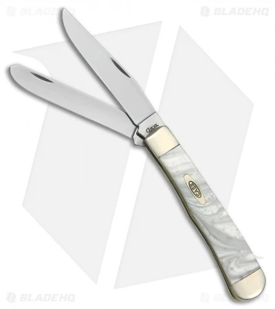 Case Trapper Knife 4.125" White Pearl Corelon (9254 SS) 9254WP Case Trapper Knife 4.125" White Pearl Corelon (9254 SS) 9254WP -Blade HQ Case Trapper White Pearl Corelon BHQ 42544 jr