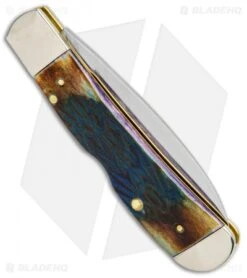 Case Tribal Lock Knife 4.125" Burnt Purple Bone Tribal Jig (TB612010L SS) 61800 -Blade HQ Case Tribal Burnt Purple Bone Tribal Jig SS 61800 BHQ 101129 jr side