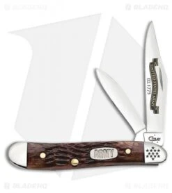 Case US Army Peanut Knife 2.875" Rogers Jig Burnt Walnut Bone (6220 SS) 15030