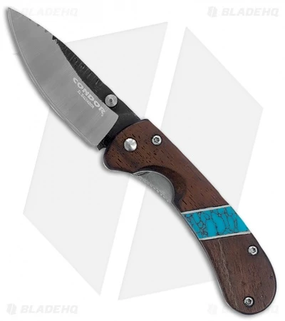 Condor Blue River Hunter Framelock Knife Walnut Turquoise (3.4" Sabre ) Condor Blue River Hunter Framelock Knife Walnut Turquoise (3.4" Sabre ) -Blade HQ Condor Blue river Hunder LL BHQ 117164 jr