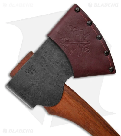 Conrad Blacksmithing 4.5lb Felling Axe Jatoba Handle (5.75" S7) #37 Conrad Blacksmithing 4.5lb Felling Axe Jatoba Handle (5.75" S7) #37 -Blade HQ Conrad Blacksmithing 4.5lb Super Splitter Wood Handle Natural Finish BHQ 173710 jr sheath back