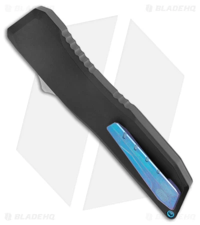 EOS Harpoon OTF Automatic Knife Dagger Black Hex Alum/Blue (3.75" Two-Tone) EOS Harpoon OTF Automatic Knife Dagger Black Hex Alum/Blue (3.75" Two-Tone) -Blade HQ EOS Harpoon OTF Auto Dagger Black Hex Aluminum Blue TT BHQ 176934 jr side