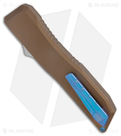 EOS Harpoon OTF Automatic Knife Tanto Bronze Alum/Blue (3.75" Two-Tone) EOS Harpoon OTF Automatic Knife Tanto Bronze Alum/Blue (3.75" Two-Tone) -Blade HQ EOS Harpoon OTF Auto Tanto Bronze Aluminum Blue Black BHQ 176939 jr side
