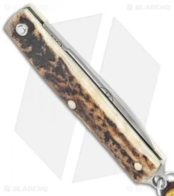 GEC #05 Keychain Knife Sambar Stag (1.5" Plain) 052121 Sambar Stag -Blade HQ GEC 05 Keychain Knife Sambar Stag Plain BHQ 134854 jr side