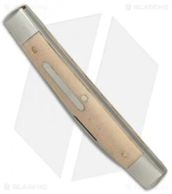 GEC #13 Tidioute Whip Pocket Knife 3.6" Muslin Micarta W/ Bar Shield -Blade HQ GEC 13 Tidioute Whip muslin micarta bar sheild BHQ 79316 er spine