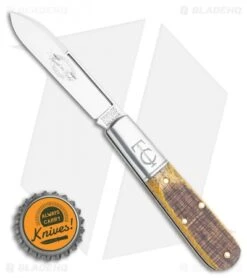 GEC #15 Tidoute Barlow Slip Joint Knife Sawn Osage Wood (2.8" Satin) 152121 -Blade HQ GEC 15 Tidoute Barlow Knife Rough Sawn Osage Wood 2.75 Satin 152121 BHQ 121323 LS Bottlecap