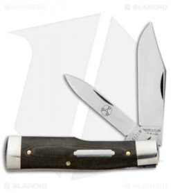 GEC #44 Tidoute Gunstock Buffalo Jack Pocket Knife 3.3" OD Green Linen Micarta