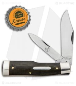 GEC #44 Tidoute Gunstock Buffalo Jack Pocket Knife 3.3" OD Green Linen Micarta -Blade HQ GEC 44 Tidoute Gunstock Buffalo Jack OD Green Linen Micarta 441218 BHQ 87289 jr bottlecap