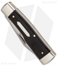 GEC #44 Tidoute Gunstock Buffalo Jack Pocket Knife 3.375" Gabon Ebony Wood -Blade HQ GEC 44 Tidoute Gunstock Buffalo Jack knife Gabon Ebony Wood BHQ 87290 er spine