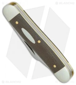 GEC #66 Northfield UN-X-LD Calf Roper Pocket Knife 3.3" OD Green Micarta 661317 2 GEC #66 Northfield UN-X-LD Calf Roper Pocket Knife 3.3" OD Green Micarta 661317 -Blade HQ GEC Tidioute Cutlery Calf Roper OD Green micarta BHQ 76214 er spine