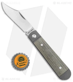 Jack Wolf Knives Little Bro Jack Slip Joint Knife OD Green Micarta (2.7" Satin) -Blade HQ Jack Wolf Knives Little Bro Jack SJ Knife OD Green Micarta Satin BHQ 141945 jr bottlecap