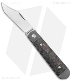 Jack Wolf Knives Little Bro Jack Slip Joint Knife Dark Matter CF (2.7" Satin)