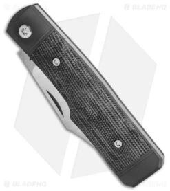 Jack Wolf Knives Sharpshooter Jack Slip Joint Knife Black Micarta (3" Satin) -Blade HQ Jack Wolf Knives Sharpshooter Jack Black Micarta Slipjoint 2in Satin BHQ 141933 td spine