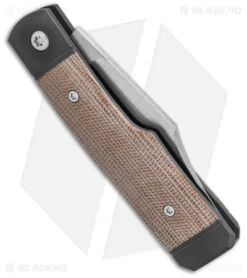 Jack Wolf Knives Sharpshooter Jack Slip Joint Knife Natural Micarta (3" Satin) -Blade HQ Jack Wolf Knives Sharpshooter Jack Natural Micarta Slipjoint 2in Satin BHQ 141932 td side