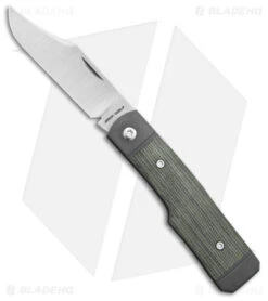 Jack Wolf Knives Sharpshooter Jack Slip Joint Knife OD Green Micarta (3" Satin)