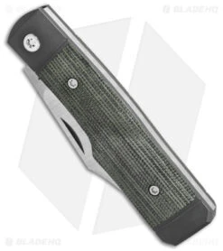 Jack Wolf Knives Sharpshooter Jack Slip Joint Knife OD Green Micarta (3" Satin) -Blade HQ Jack Wolf Knives Sharpshooter Jack OD Green Micarta Slipjoint 2in Satin BHQ 141931 td side