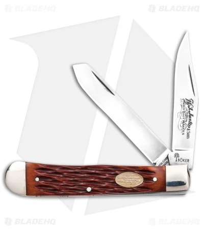 Boker H.J. Justin & Sons Trapper Knife 4" Jigged Bone Boker H.J. Justin & Sons Trapper Knife 4" Jigged Bone -Blade HQ Justin TS Trapper BHQ 115594 td