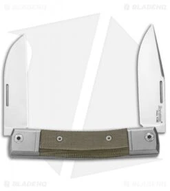 LionSteel BestMan 2-Bladed Traditional Knife Green Micarta (2.88" Satin) BHQ
