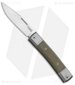 LionSteel BestMan Traditional Slip Joint Knife Green Micarta (2.8" Satin) BHQ