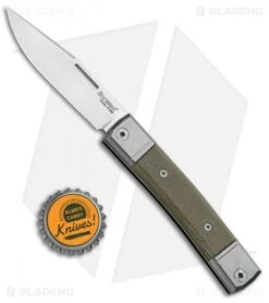 LionSteel BestMan Traditional Slip Joint Knife Green Micarta (2.8" Satin) BHQ -Blade HQ LionSteel BestMan Tradition SJ Green Micarta Satin BM1 CVG BHQ 94380 jr bottlecap