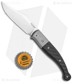 LionSteel Gitano Traditional Slip Joint Knife Carbon Fiber/Ti (3.25" Satin) -Blade HQ LionSteel Gitano Traditional SJ CF Ti Satin BHQ 101983 jr bottlecap