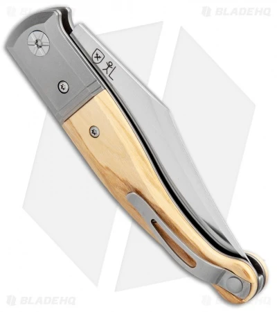 LionSteel Gitano Traditional Slip Joint Knife Olive Wood/Ti (3.25" Satin) LionSteel Gitano Traditional Slip Joint Knife Olive Wood/Ti (3.25" Satin) -Blade HQ LionSteel Gitano Traditional SJ Olive Wood Ti Satin GT01 UL BHQ 101977 jr side
